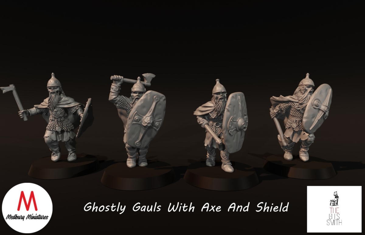 Ghostly Gauls mit Axt und Schild
